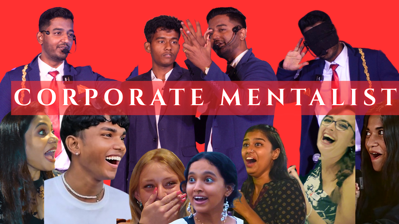 Corporate mentalist performing for corporate event in India